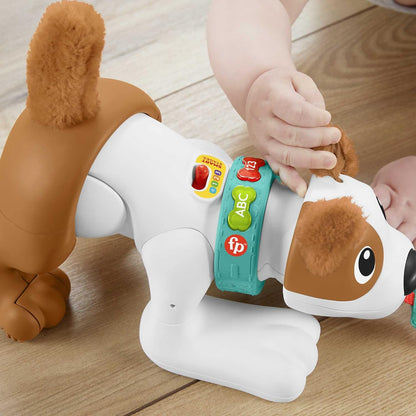 Fisher-Price 123 Crawl With Me Puppy, Electronic Dog Infant Crawling Toy (HHH14)