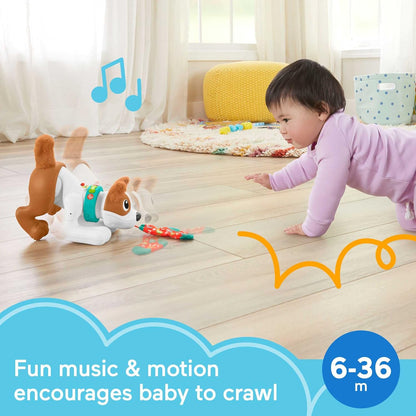 Fisher-Price 123 Crawl With Me Puppy, Electronic Dog Infant Crawling Toy (HHH14)