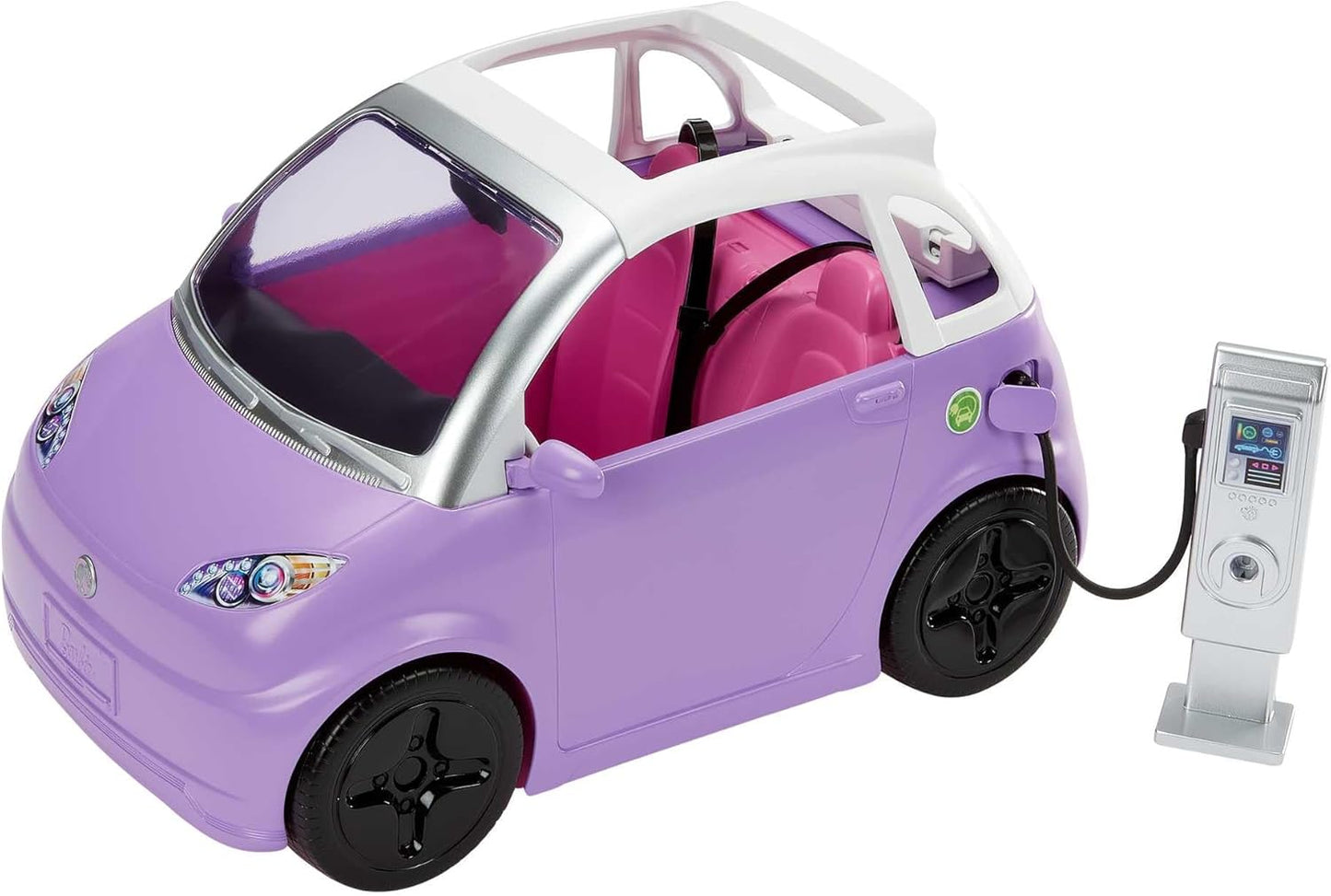 Barbie Car, Kids Toys, “Electric Vehicle” with Charging Station and Plug (HJV36)