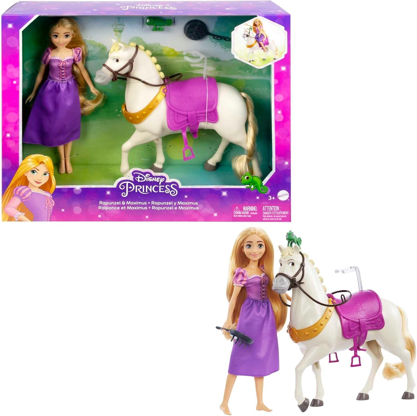 Disney Princess Toys, Rapunzel Doll with Maximus Horse (HLW23)