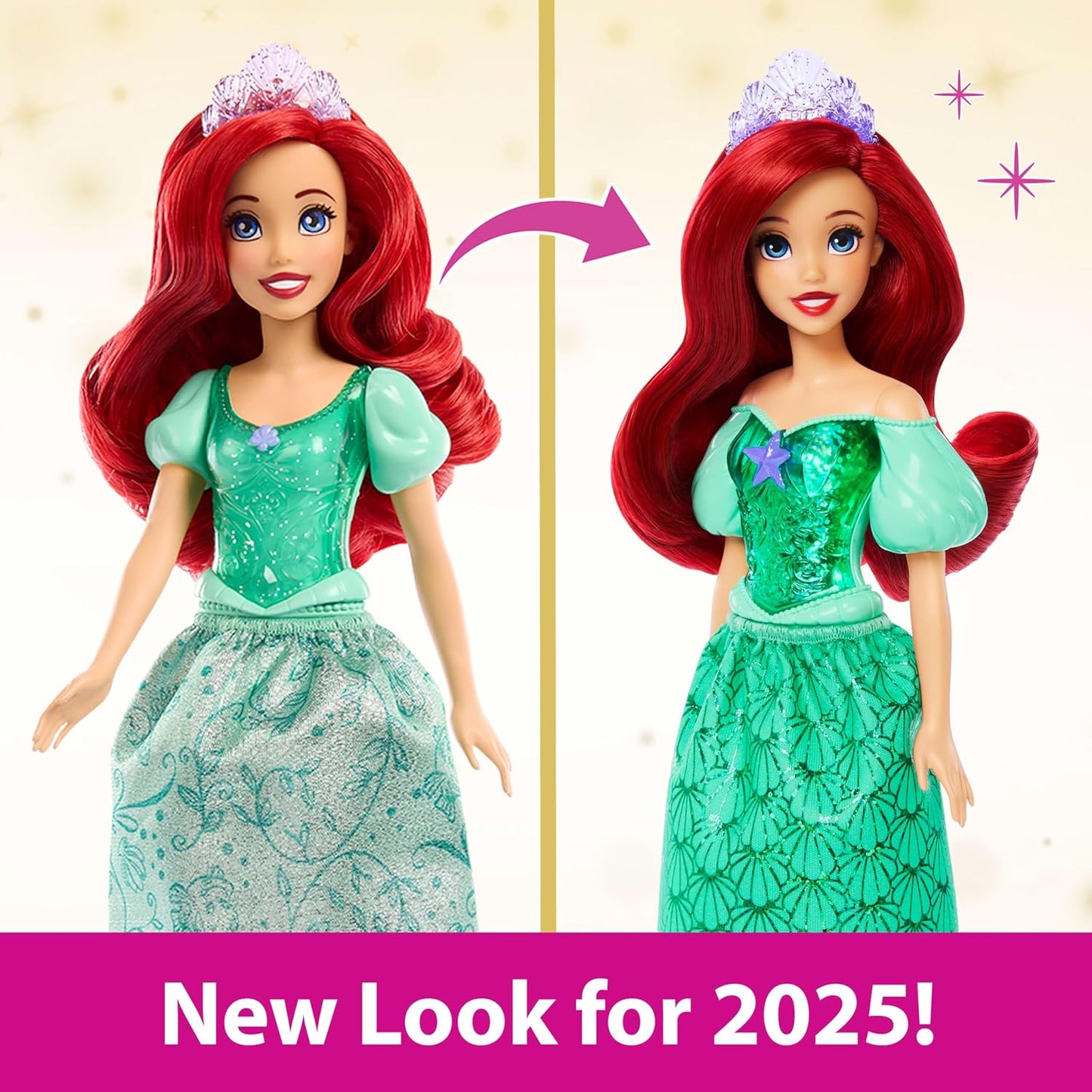 Mattel Disney Princess Dolls, Ariel Posable Fashion Doll (HLW10)