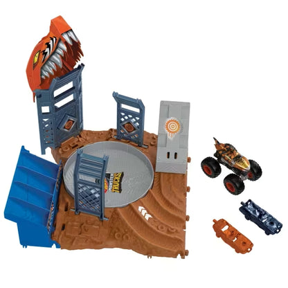 Hot Wheels Monster Trucks Arena Smashers Tiger Shark Spin-Out Challenge