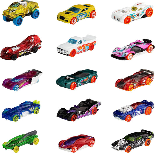 Hot Wheels 15 Vehicle Bundle Set, 3 Track-Themed Packs of 5 1:64 Scale Vehicles, HNM04