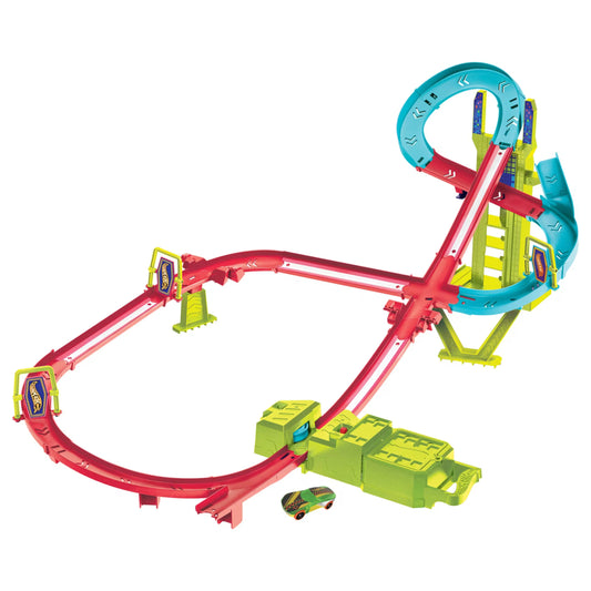 Hot Wheels Neon Speeders: Skyscraper Speed Circuit Track Set (HPC07)