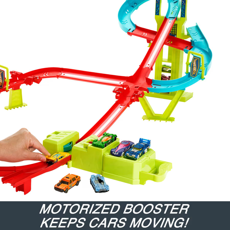 Hot Wheels Neon Speeders: Skyscraper Speed Circuit Track Set (HPC07)