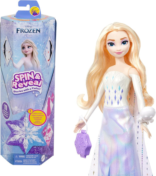 Mattel Disney Frozen Elsa Fashion Doll Set, Spin & Reveal (HTG25)