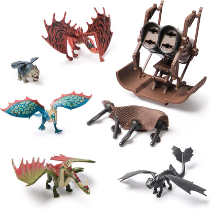 Dreamworks Dragons How to Train Your Dragon, 5-Pack Dragon Catcher Set with Hiccup’s Mangler Net Launcher