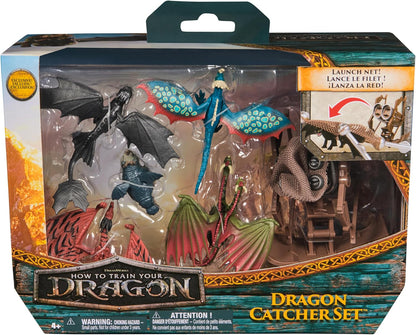 Dreamworks Dragons How to Train Your Dragon, 5-Pack Dragon Catcher Set with Hiccup’s Mangler Net Launcher