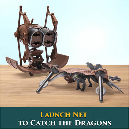 Dreamworks Dragons How to Train Your Dragon, 5-Pack Dragon Catcher Set with Hiccup’s Mangler Net Launcher