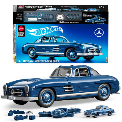 Mattel Brick Shop Hot Wheels Mercedes-Benz 300 Sl Building Toy Kit (1600 Pieces)