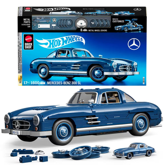 Mattel Brick Shop Hot Wheels Mercedes-Benz 300 Sl Building Toy Kit (1600 Pieces)