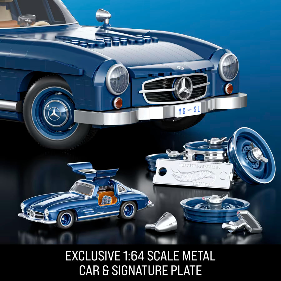 Mattel Brick Shop Hot Wheels Mercedes-Benz 300 Sl Building Toy Kit (1600 Pieces)