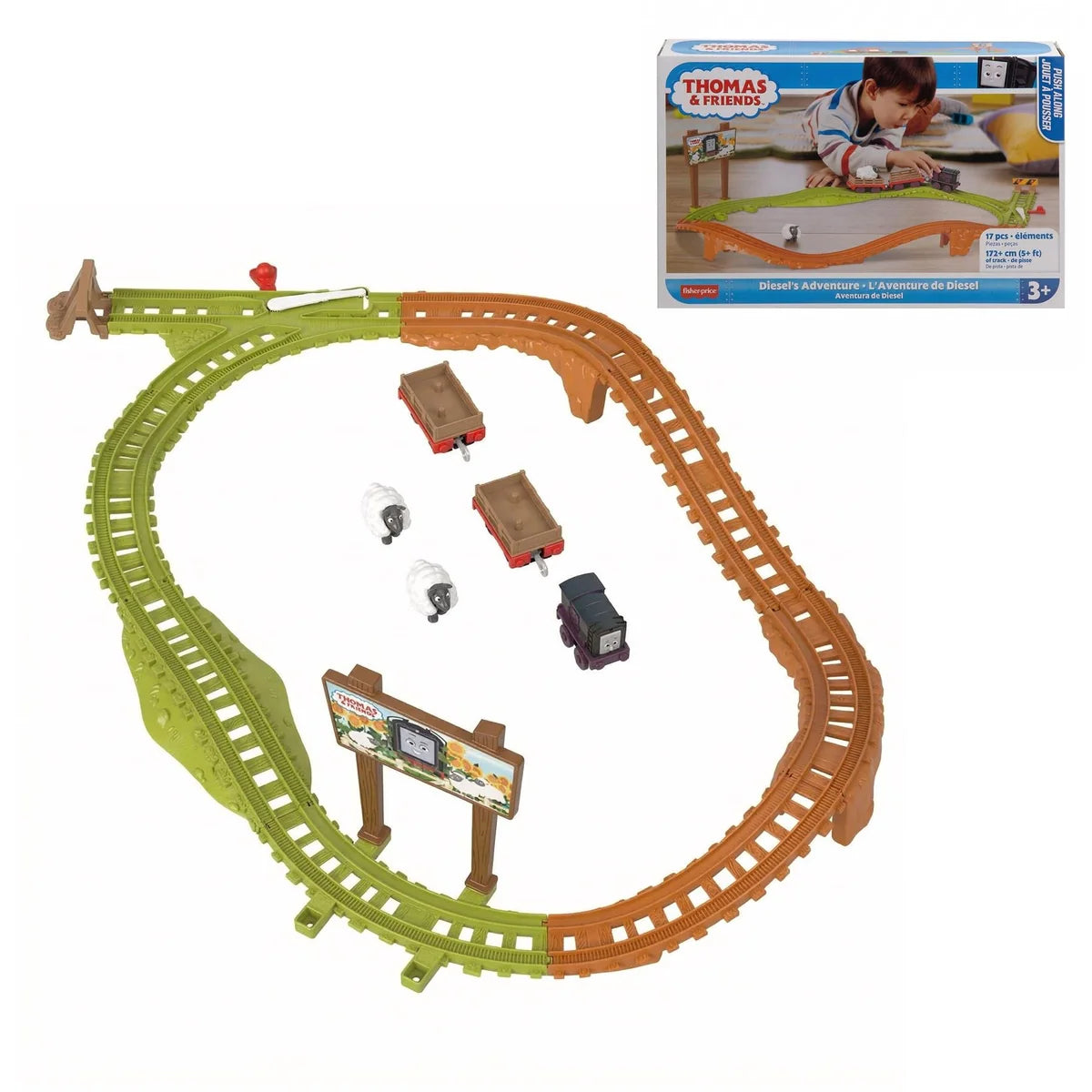 Thomas & Friends 17 Piece Diesels Adventure Train & Track Set (HXK03)