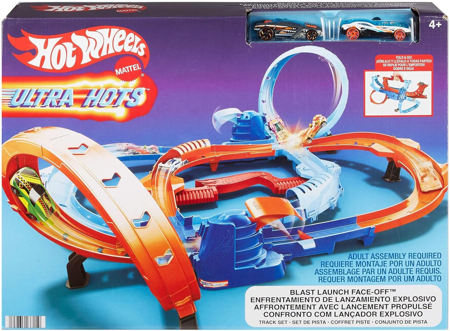 Hot Wheels Toy Car Track Set, Ultra Hots Blast Launch Face-Off (HXR71)