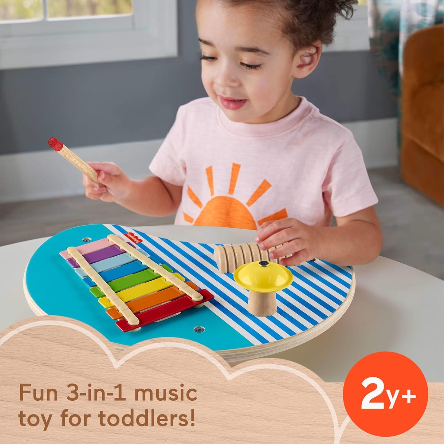 Fisher-Price Wood Toddler Toy Musical Table (HXT91)