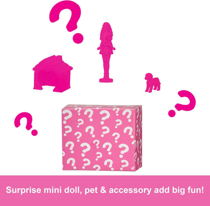 Barbie Mini BarbieLand Doll Dreamhouse Sets, with Surprise 1.5-inch Barbie Doll Assortment (HYF44)
