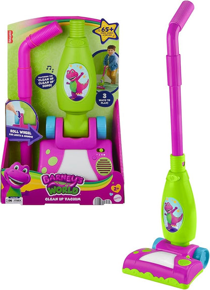 Mattel Barney’s World Toddler Toy Clean Up Vacuum Electronic Push Along (HYH03)