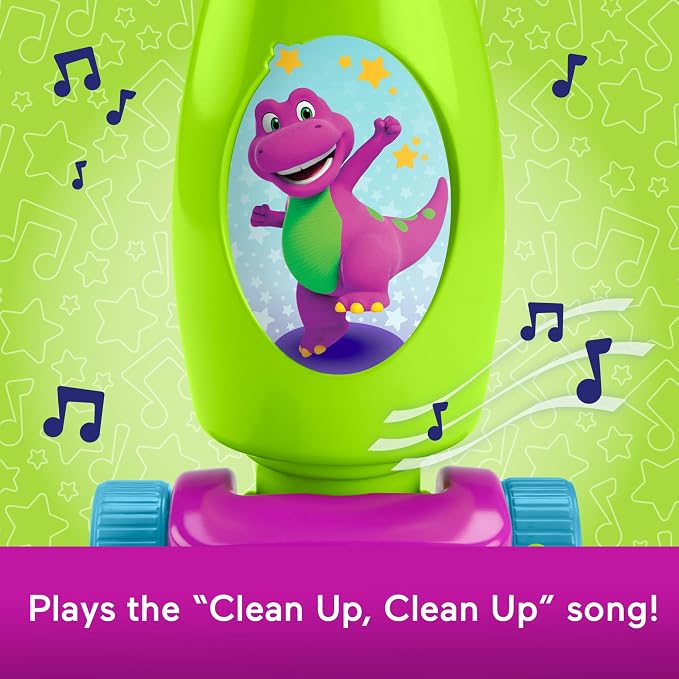 Mattel Barney’s World Toddler Toy Clean Up Vacuum Electronic Push Along (HYH03)