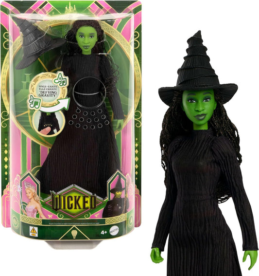 Mattel Wicked Singing Elphaba Fashion Doll & Accessories, Posable with Movie-Inspired Look & Removable Outfit, Sings “Defying Gravity” (HYM40)