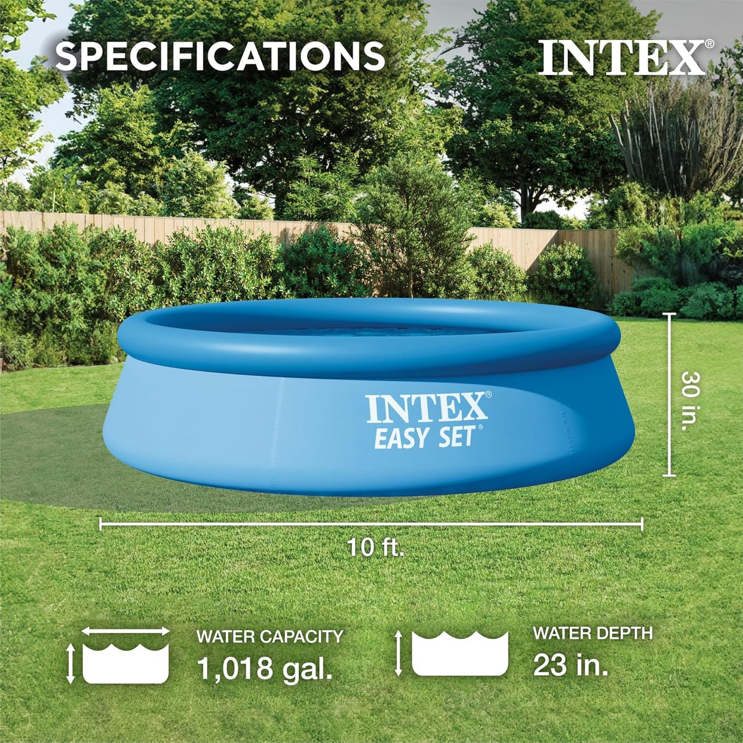 Intex 28120NP Easy Set Up 10 Foot x 30 Inch Pool, Blue