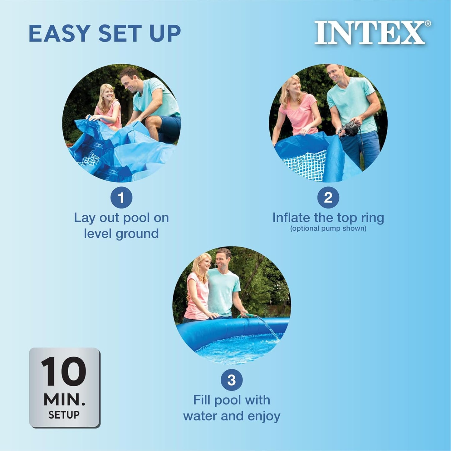 Intex 28120NP Easy Set Up 10 Foot x 30 Inch Pool, Blue