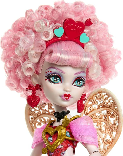 Monster High Scary Sweet Birthday Doll, Cupid Asteria in Pink and Red Party Dress
