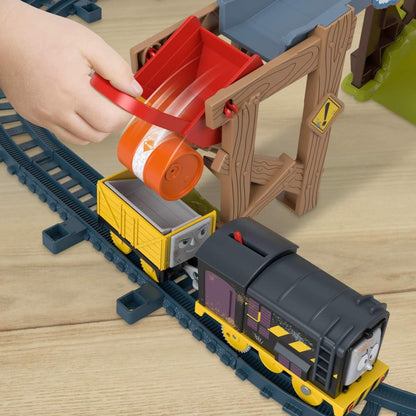 Thomas & Friends Motorized Toy Train Set Diesel’s Lift & Load Construction with Track & Cargo JBW20