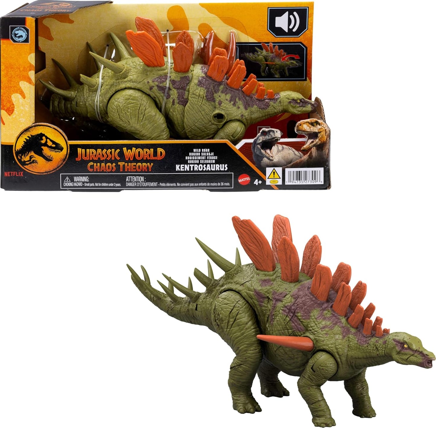 Jurassic World Wild Roar Kentrosaurus Action Figure Dinosaur (JCL65)