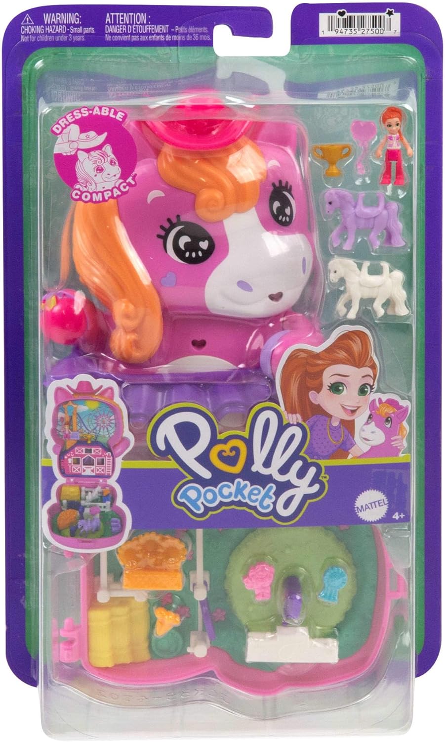 Polly Pocket Dolls and Playset, Pony Rodeo Compact (JCR39)