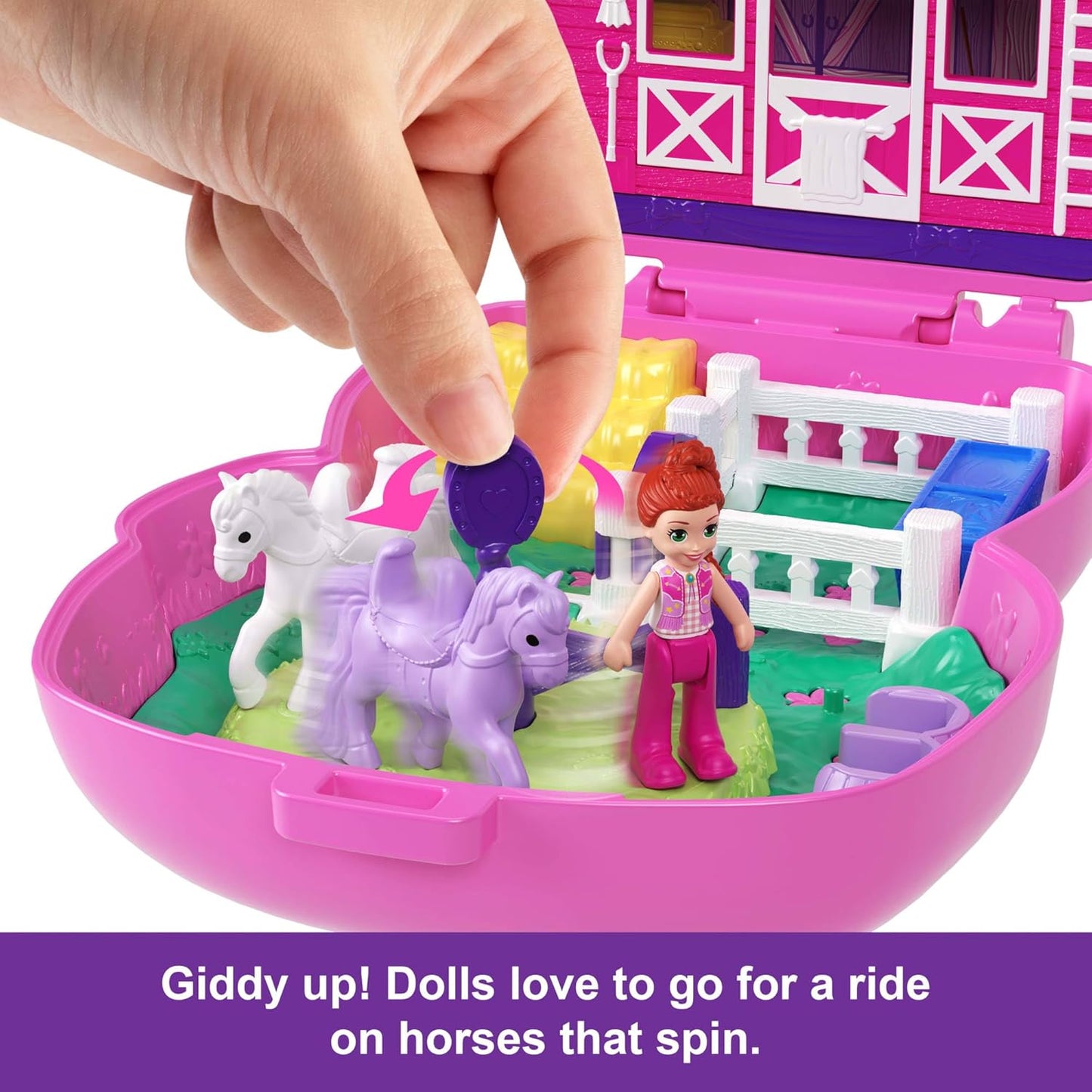 Polly Pocket Dolls and Playset, Pony Rodeo Compact (JCR39)