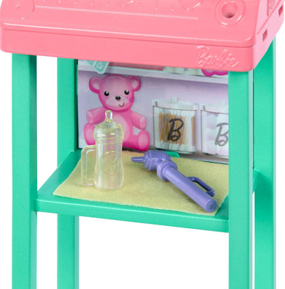 Barbie Baby Doctor with Brunette Fashion Doll Wearing Pink Scrubs, 1 Baby Doll with Accessories & Furniture JCR73