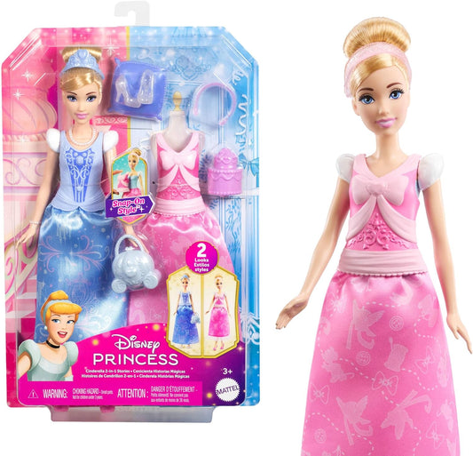 Mattel Disney Princess Toys, Cinderella Fashion Doll with 2 Looks (JCR95)