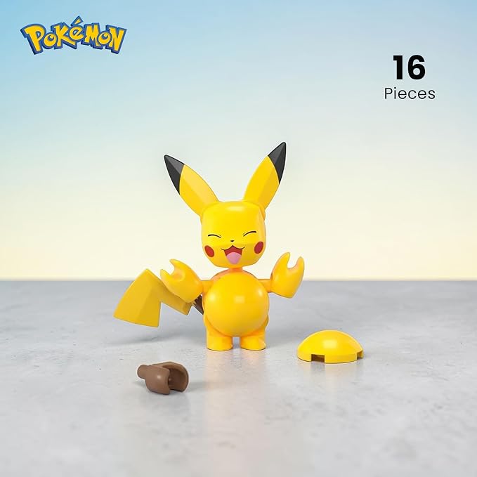 Pokemon Mega Construx Poke Ball 16-Piece Building Set | Pikachu