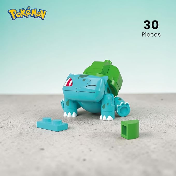 Pokemon Mega Construx Poke Ball 30-Piece Building Set | Bulbasaur