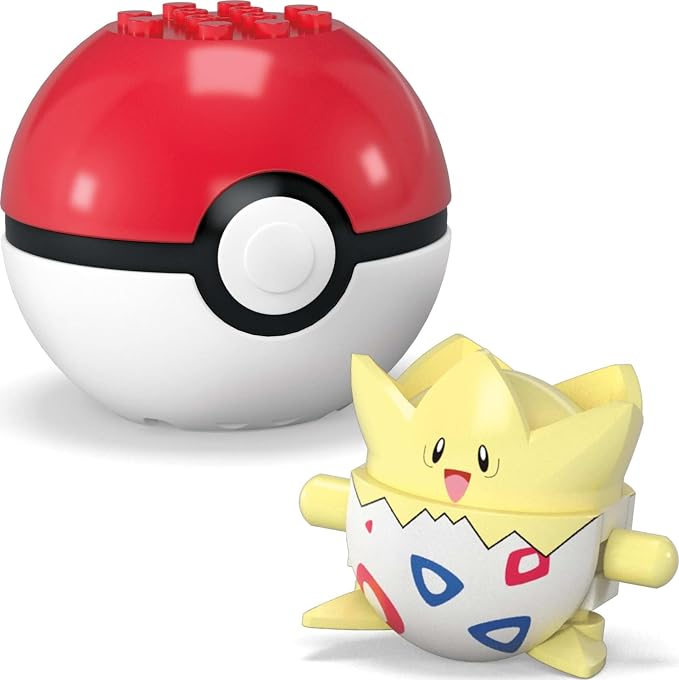 MEGA Pokémon Action Figure Building Toys Set, Poké Ball 2-Pack, Togepi and Piplup with 41 Pieces, for Kids, JCT44