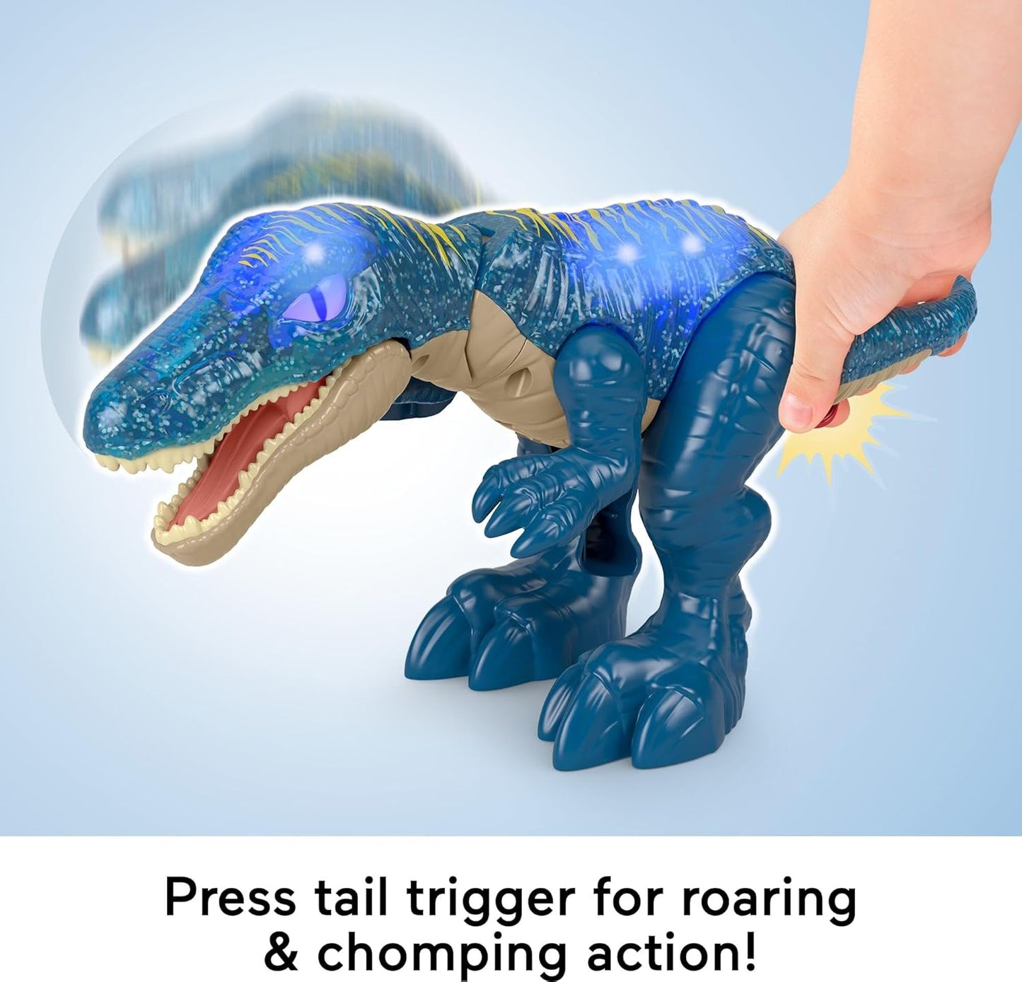 Fisher-Price Imaginext Jurassic World Dinosaur Toy Growl & Glow Baryonyx (JCT48)