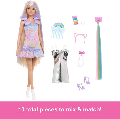 Barbie Fun & Fancy Doll & Accessories, Blonde Fashion Doll with Extra-Long Hair (JCT72)