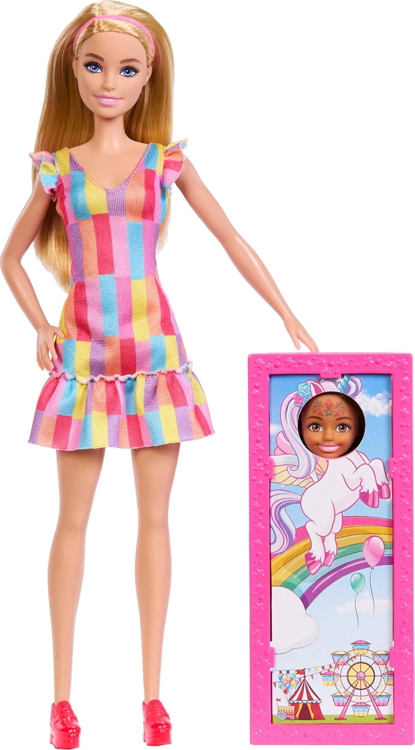 Barbie Day at the Fair Playset with 2 Dolls, Face Paint and Photo Holder (JFL61)