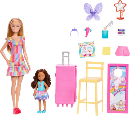 Barbie Day at the Fair Playset with 2 Dolls, Face Paint and Photo Holder (JFL61)