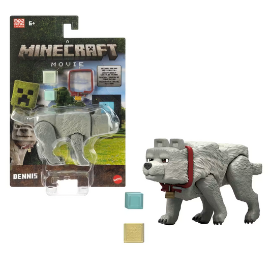Minecraft: Dennis The Wolf Action Figure & Accessories (4-Inch)