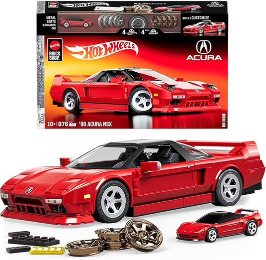 Hot Wheels Acura NSX toy car set with packaging featuring Acura logo.