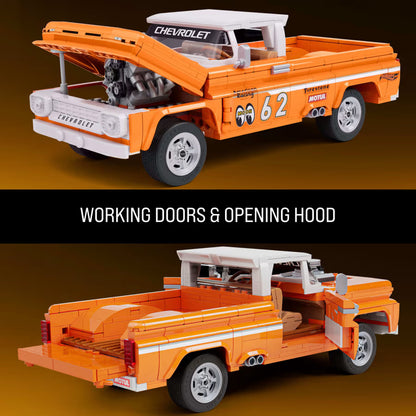 Mattel Brick Shop Hot Wheels Custom ’62 Chevy Pickup Building Toy Kit, 858 Piece
