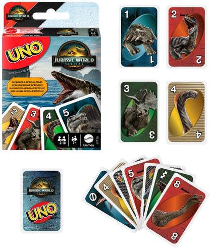 Mattel Games UNO Jurassic World Rebirth Card Game for Kids, Family & Adult Games Nights (JFT28)