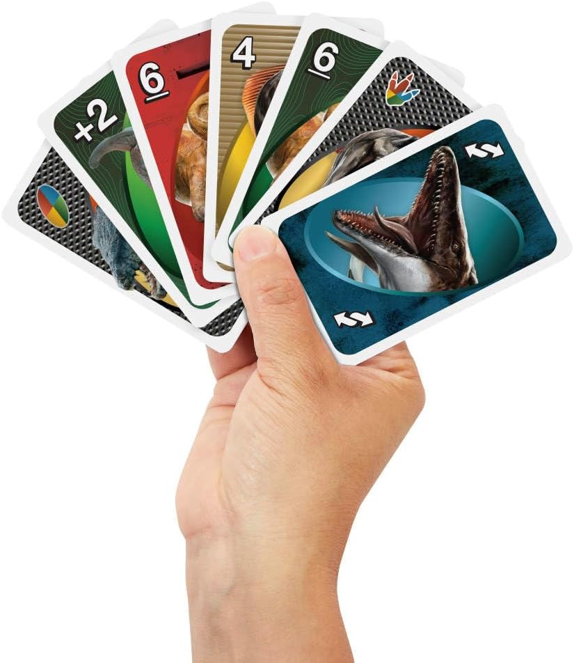 Mattel Games UNO Jurassic World Rebirth Card Game for Kids, Family & Adult Games Nights (JFT28)