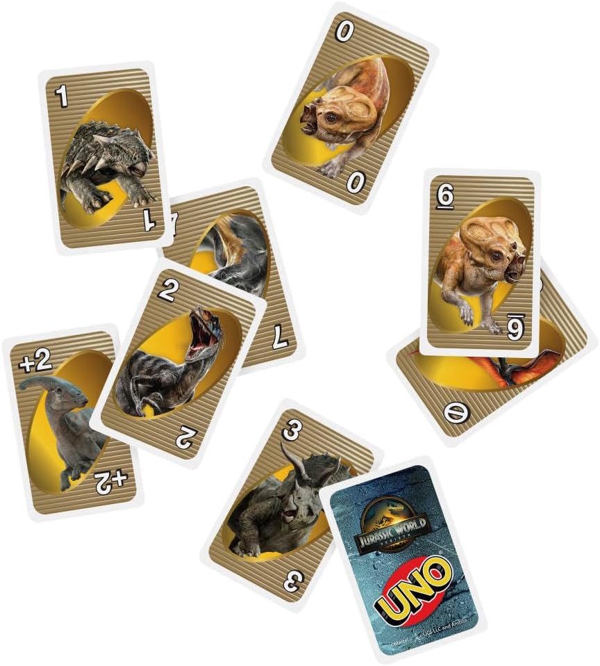 Mattel Games UNO Jurassic World Rebirth Card Game for Kids, Family & Adult Games Nights (JFT28)
