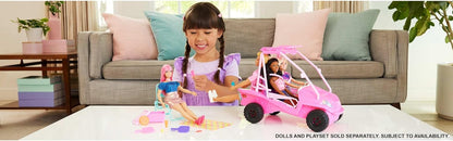 Barbie Mysteries: Beach Detectives Playset with Beach Buggy Toy Car & 10+ Accessories, Including Beach Chair & Towel, JFV68
