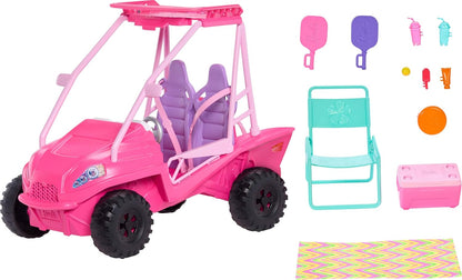 Barbie Mysteries: Beach Detectives Playset with Beach Buggy Toy Car & 10+ Accessories, Including Beach Chair & Towel, JFV68