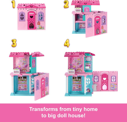 Barbie Chelsea Toy Dollhouse with 15+ Accessories, Pop-Up House (JFW49)