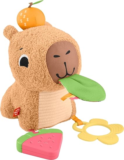 Fisher-Price Baby Sensory Toy Snuggly Snacky Capybara Plush