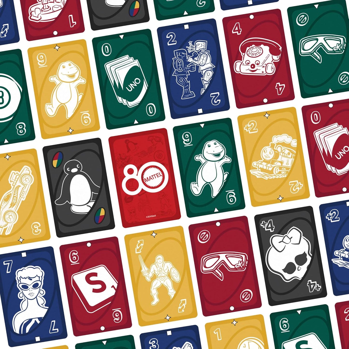 Mattel Games UNO Mattel 80th Ruby Red Card Game for Kids, Adults & Family Nights, Game Nights, Travel, Camping & Parties., JGK30